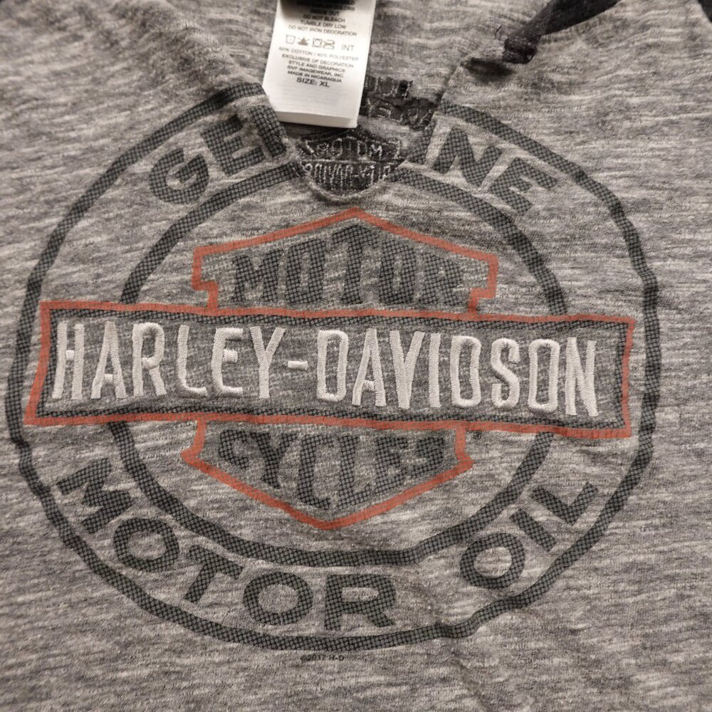 Harley-Davidson Raglan Long Sleeve Tee Women’s XL Gray‎ Black Vintage Moto - Picture 2 of 11